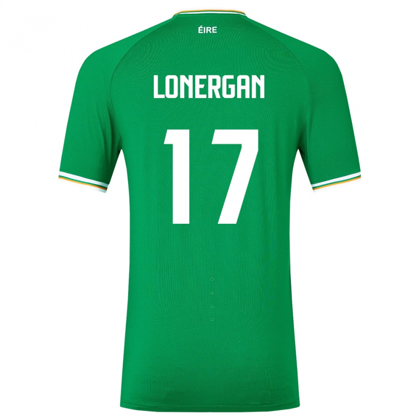 Criança Camisola Irlanda Tom Lonergan #17 Verde Principal 24-26 Camisa Brasil