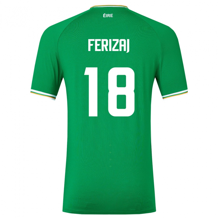 Criança Camisola Irlanda Justin Ferizaj #18 Verde Principal 24-26 Camisa Brasil