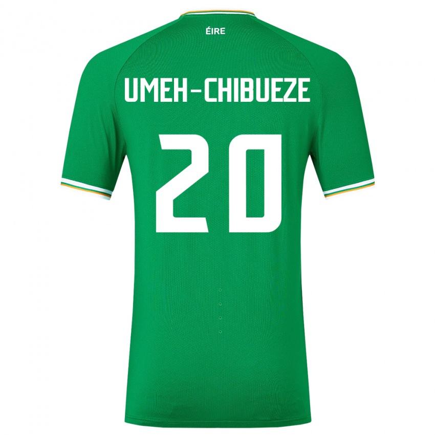 Criança Camisola Irlanda Franco Umeh-Chibueze #20 Verde Principal 24-26 Camisa Brasil