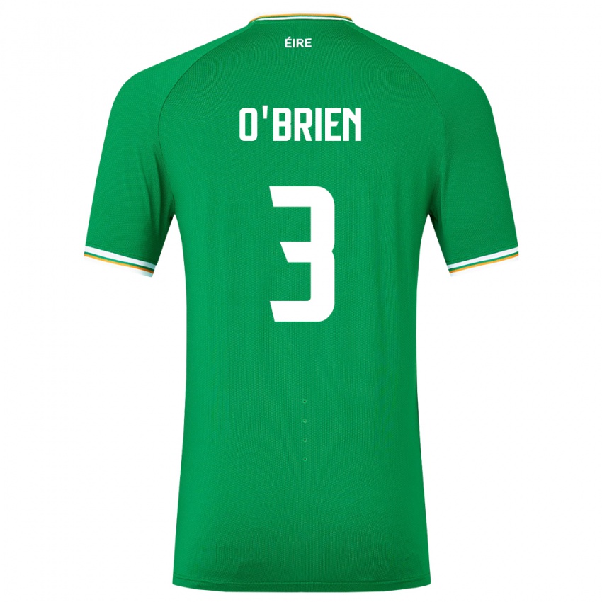 Criança Camisola Irlanda Luke O'brien #3 Verde Principal 24-26 Camisa Brasil