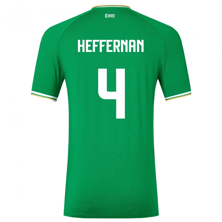 Criança Camisola Irlanda Cathal Heffernan #4 Verde Principal 24-26 Camisa Brasil