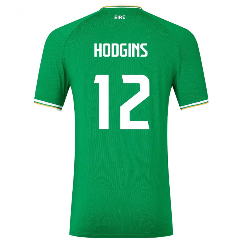 Criança Camisola Irlanda Gavin Hodgins #12 Verde Principal 24-26 Camisa Brasil