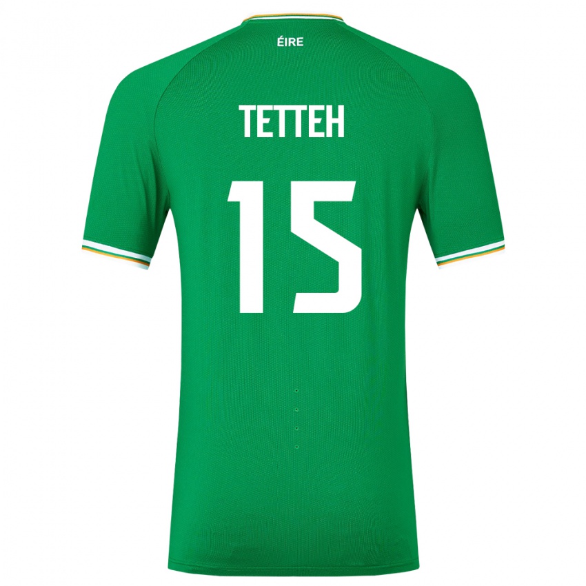 Criança Camisola Irlanda Gideon Tetteh #15 Verde Principal 24-26 Camisa Brasil