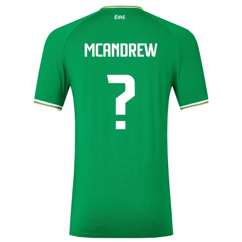 Criança Camisola Irlanda Niall Mcandrew #0 Verde Principal 24-26 Camisa Brasil