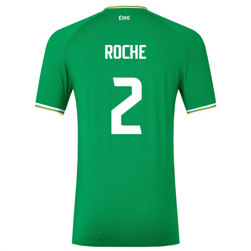 Criança Camisola Irlanda James Roche #2 Verde Principal 24-26 Camisa Brasil