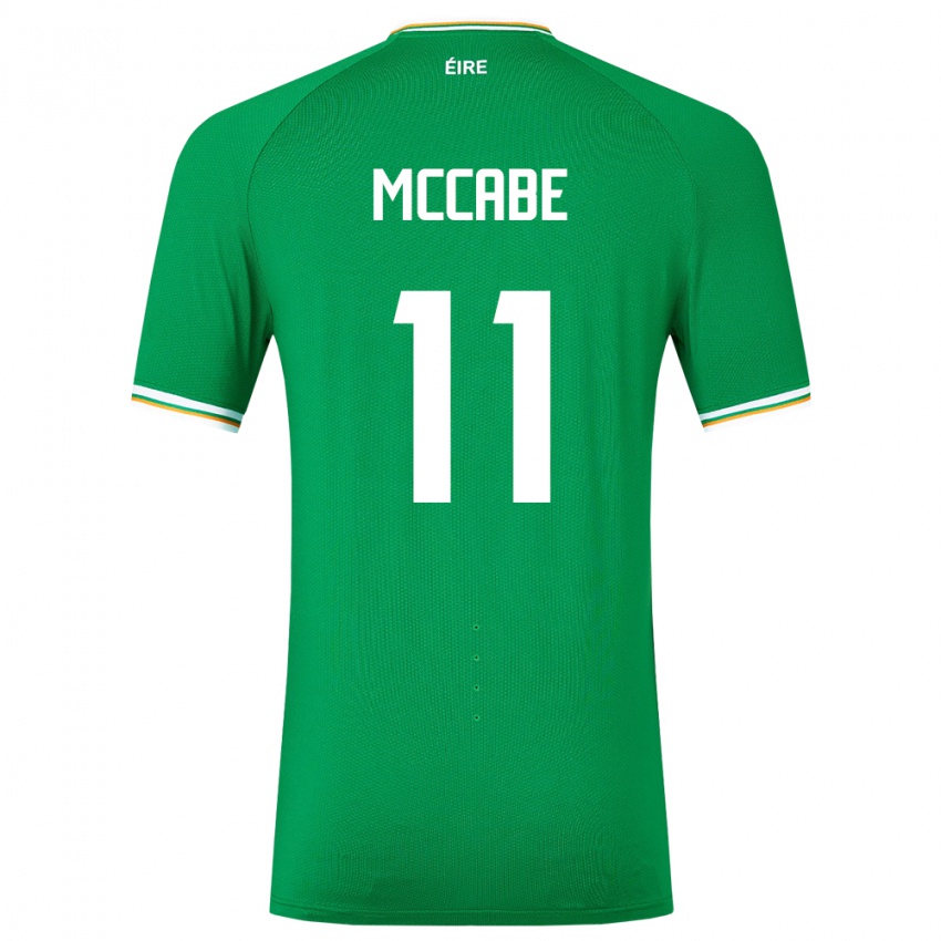 Criança Camisola Irlanda Katie Mccabe #11 Verde Principal 24-26 Camisa Brasil