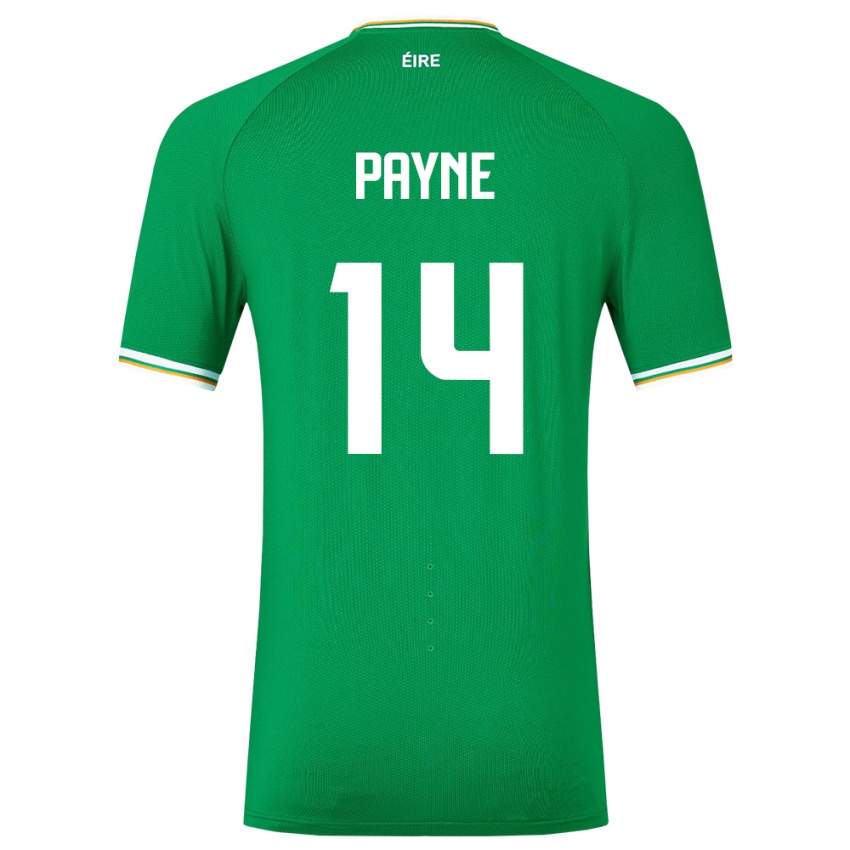 Criança Camisola Irlanda Heather Payne #14 Verde Principal 24-26 Camisa Brasil