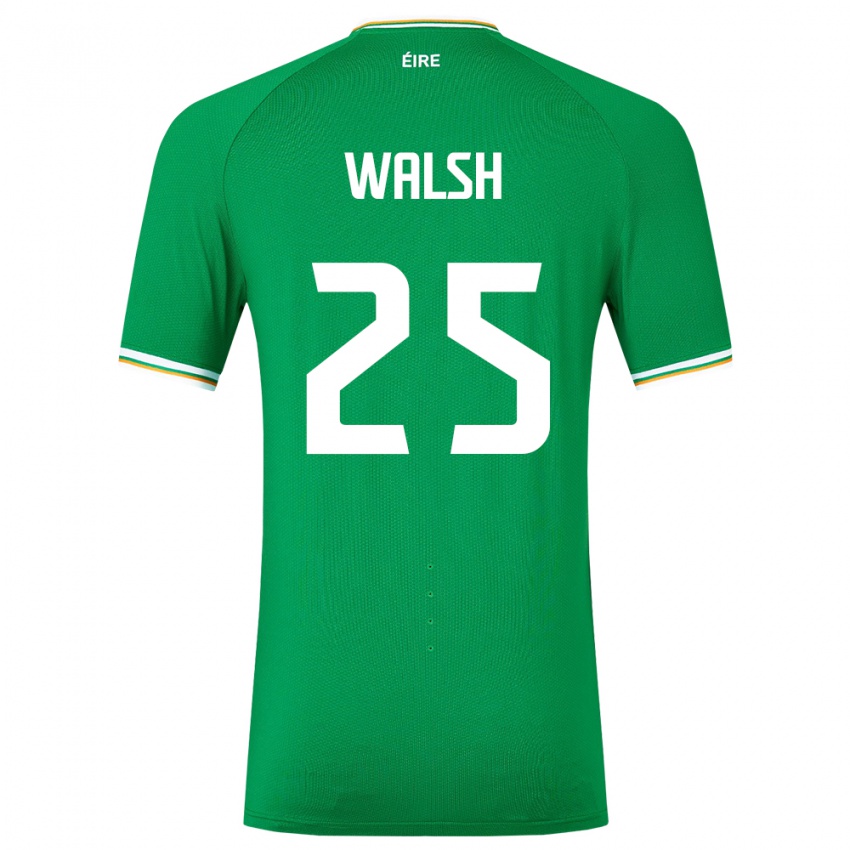 Criança Camisola Irlanda Megan Walsh #25 Verde Principal 24-26 Camisa Brasil