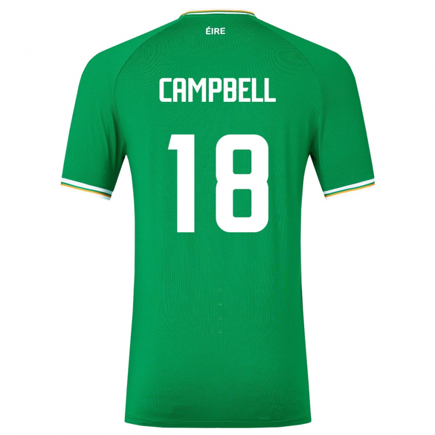 Criança Camisola Irlanda Megan Campbell #18 Verde Principal 24-26 Camisa Brasil