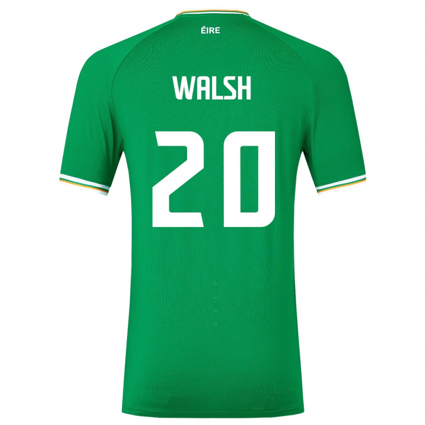 Criança Camisola Irlanda Claire Walsh #20 Verde Principal 24-26 Camisa Brasil