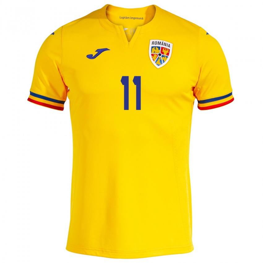 Criança Camisola Romênia Nicuşor Bancu #11 Amarelo Principal 24-26 Camisa Brasil