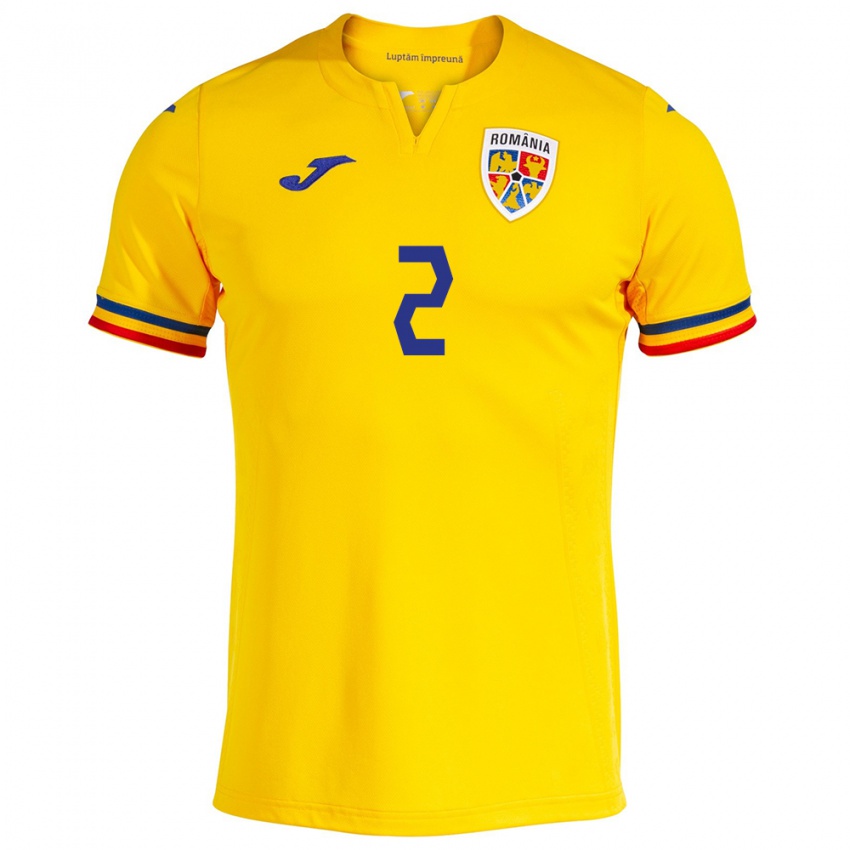 Criança Camisola Romênia Andrei Rațiu #2 Amarelo Principal 24-26 Camisa Brasil