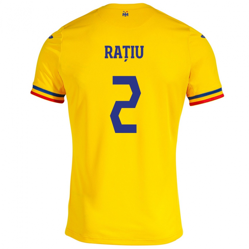 Criança Camisola Romênia Andrei Rațiu #2 Amarelo Principal 24-26 Camisa Brasil