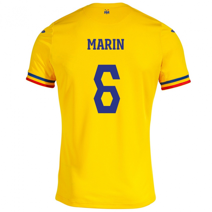 Criança Camisola Romênia Marius Marin #6 Amarelo Principal 24-26 Camisa Brasil