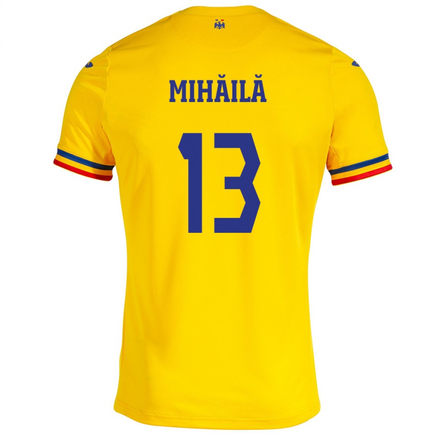 Criança Camisola Romênia Valentin Mihăilă #13 Amarelo Principal 24-26 Camisa Brasil