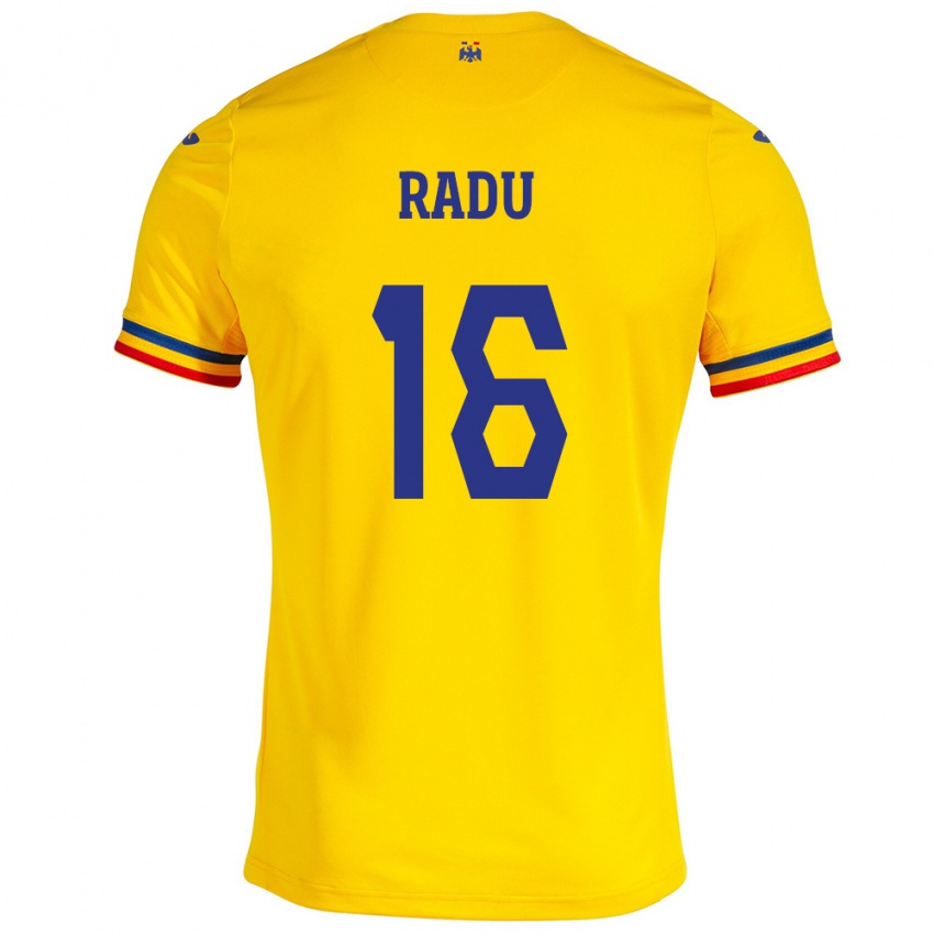 Criança Camisola Romênia Andrei Radu #16 Amarelo Principal 24-26 Camisa Brasil