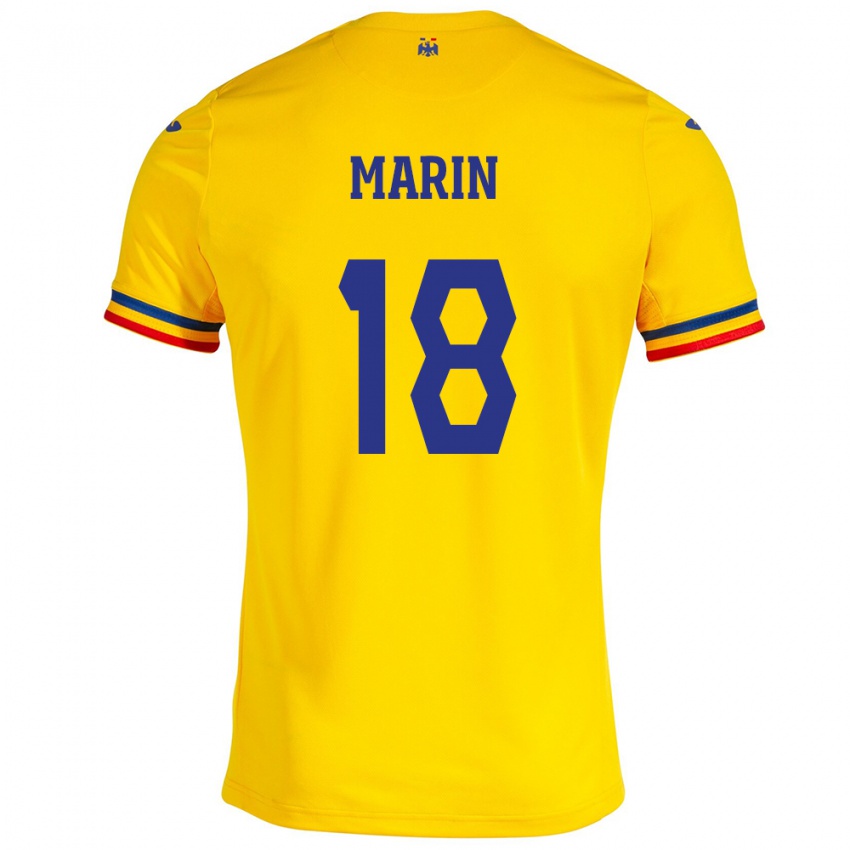 Criança Camisola Romênia Răzvan Marin #18 Amarelo Principal 24-26 Camisa Brasil