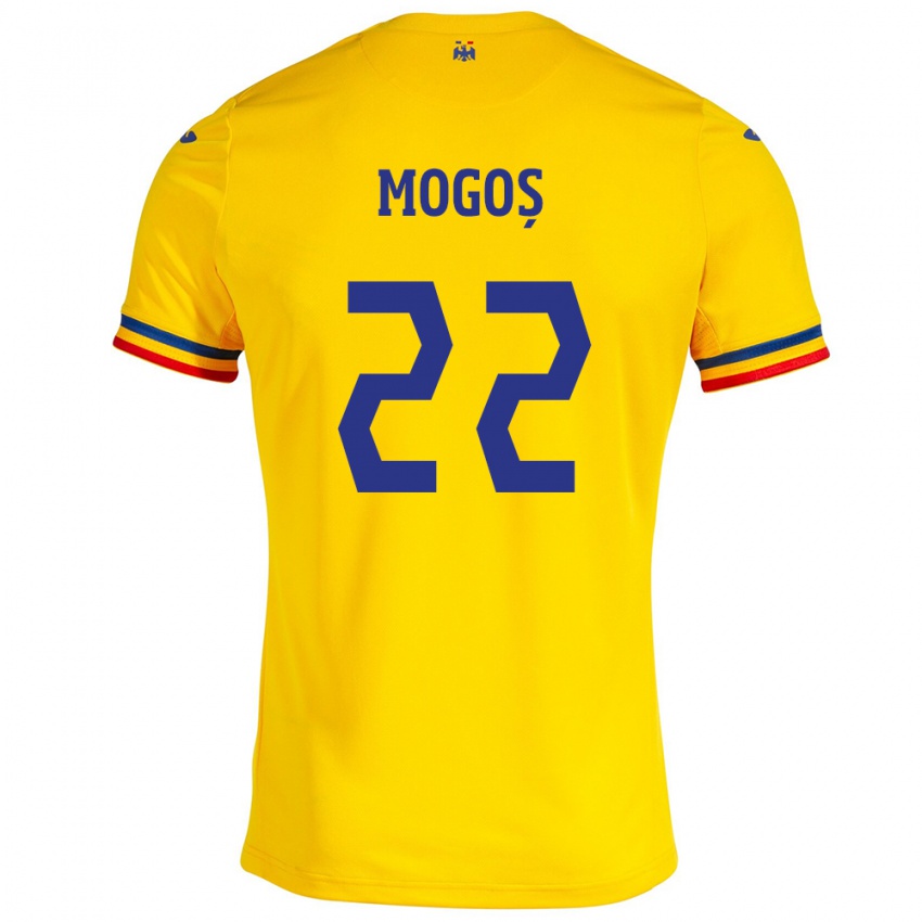 Criança Camisola Romênia Vasile Mogoș #22 Amarelo Principal 24-26 Camisa Brasil