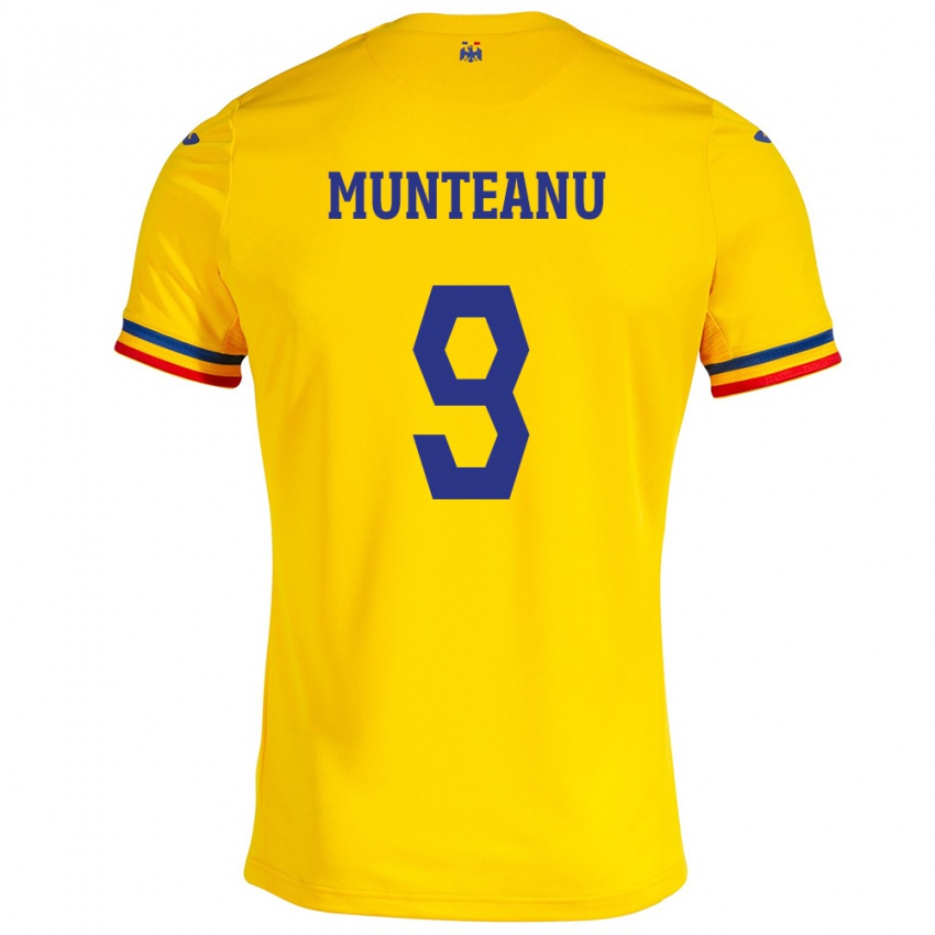 Criança Camisola Romênia Louis Munteanu #9 Amarelo Principal 24-26 Camisa Brasil