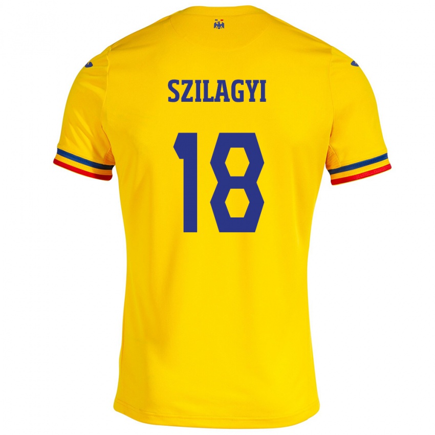 Criança Camisola Romênia Szabolcs Szilágyi #18 Amarelo Principal 24-26 Camisa Brasil