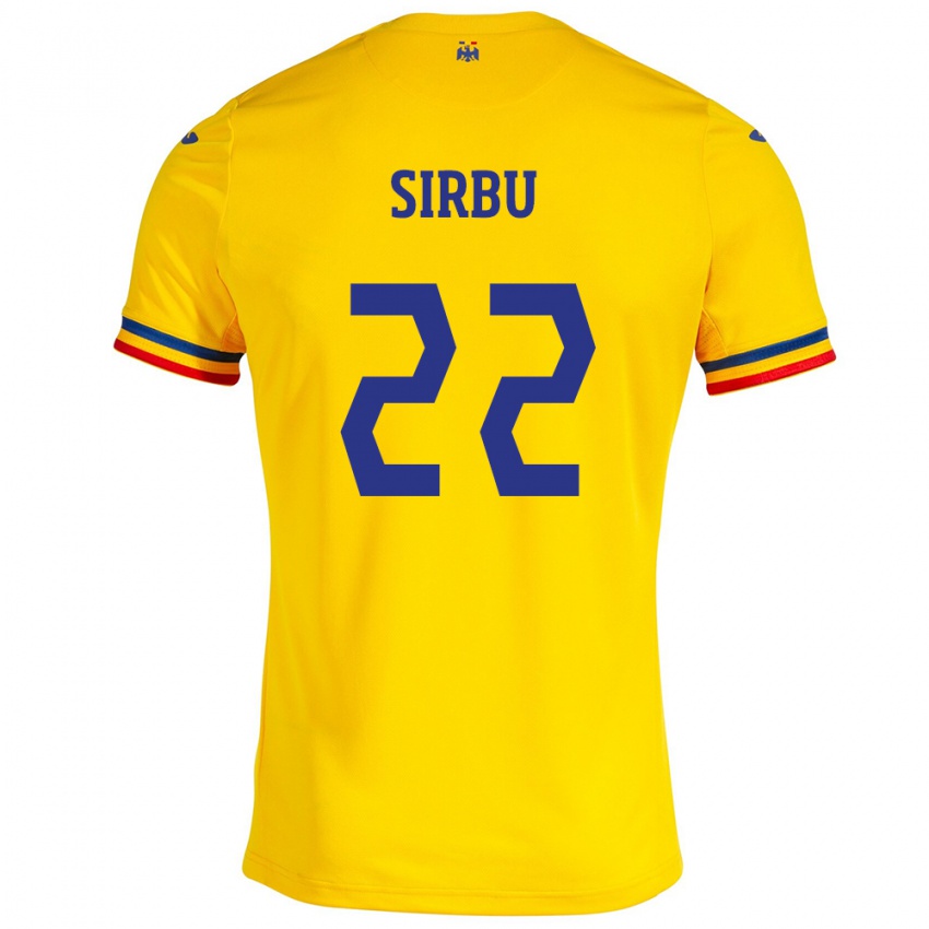 Criança Camisola Romênia Dan Sîrbu #22 Amarelo Principal 24-26 Camisa Brasil