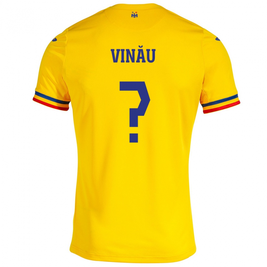 Criança Camisola Romênia Eric Vînău #0 Amarelo Principal 24-26 Camisa Brasil