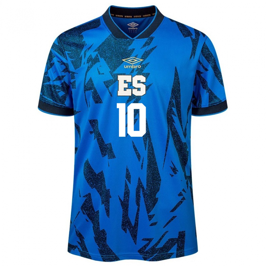 Criança Camisola El Salvador Brenda Cerén #10 Azul Principal 24-26 Camisa Brasil