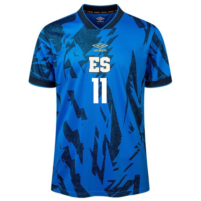 Criança Camisola El Salvador Raúl Ávalos #11 Azul Principal 24-26 Camisa Brasil