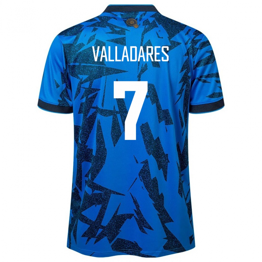 Criança Camisola El Salvador Jefferson Valladares #7 Azul Principal 24-26 Camisa Brasil