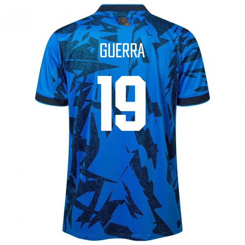 Criança Camisola El Salvador Steven Guerra #19 Azul Principal 24-26 Camisa Brasil