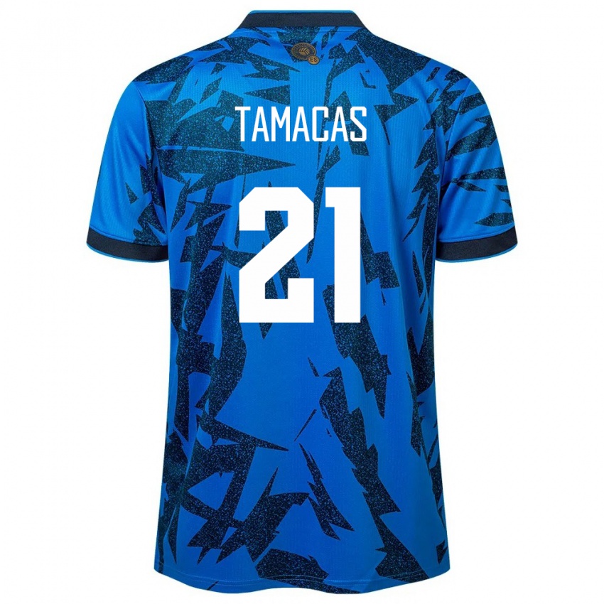 Criança Camisola El Salvador Bryan Tamacas #21 Azul Principal 24-26 Camisa Brasil