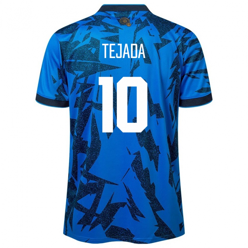 Criança Camisola El Salvador Rafael Tejada #10 Azul Principal 24-26 Camisa Brasil