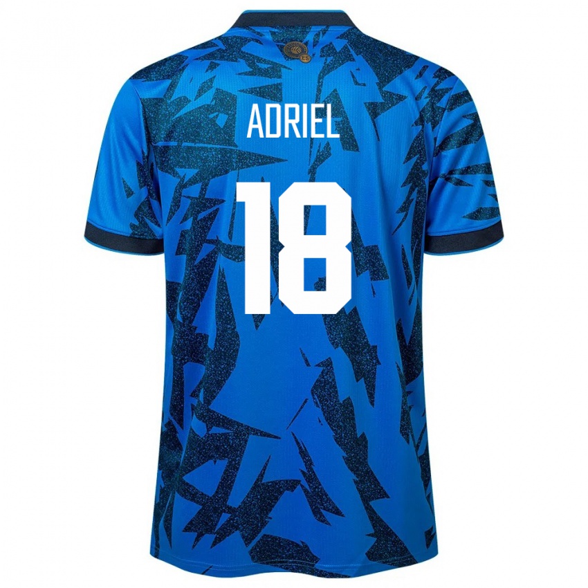 Criança Camisola El Salvador Adriel Martínez #18 Azul Principal 24-26 Camisa Brasil