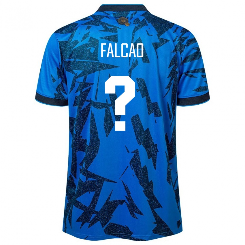 Criança Camisola El Salvador Kiano Falcao #0 Azul Principal 24-26 Camisa Brasil