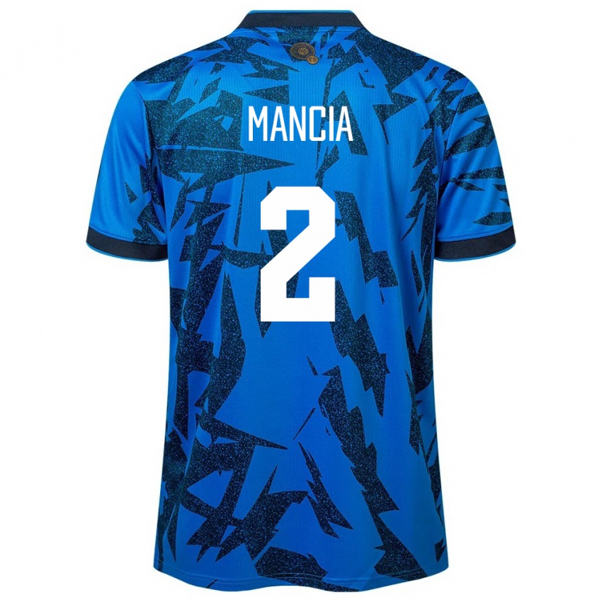 Criança Camisola El Salvador Steven Mancia #2 Azul Principal 24-26 Camisa Brasil