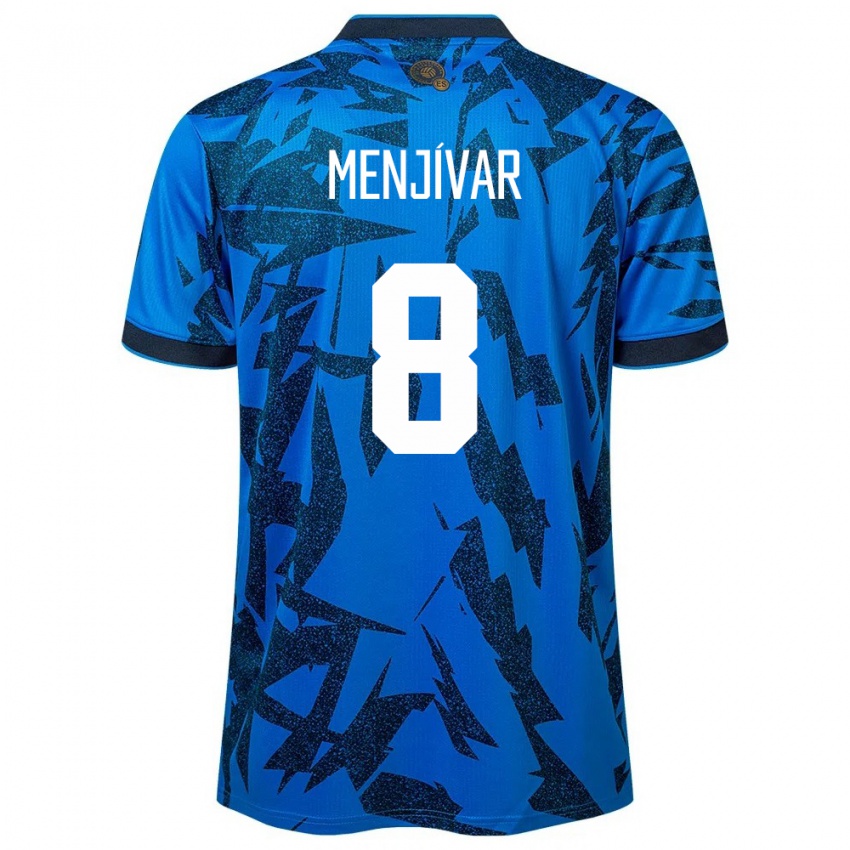 Criança Camisola El Salvador Wálter Menjívar #8 Azul Principal 24-26 Camisa Brasil