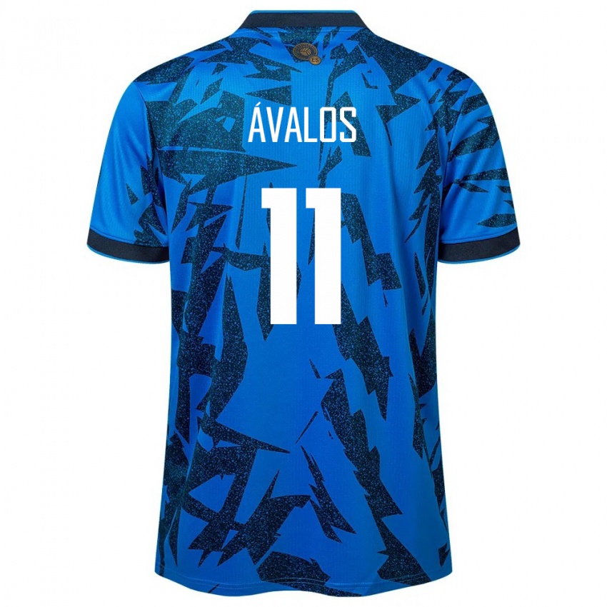 Criança Camisola El Salvador Raúl Ávalos #11 Azul Principal 24-26 Camisa Brasil