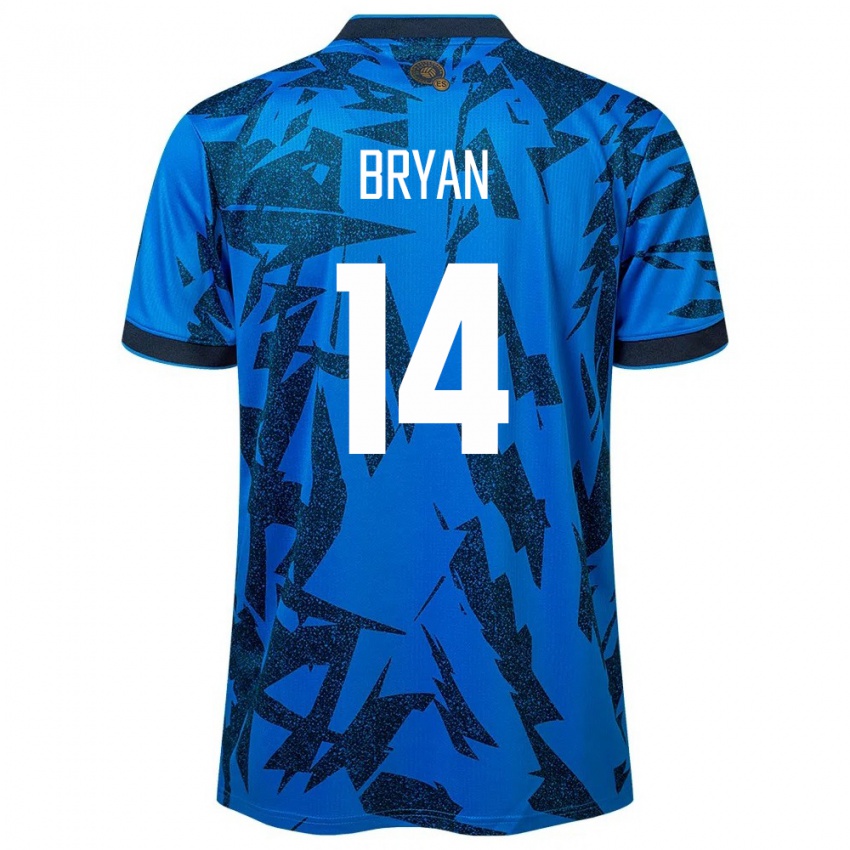 Criança Camisola El Salvador Bryan Vásquez #14 Azul Principal 24-26 Camisa Brasil