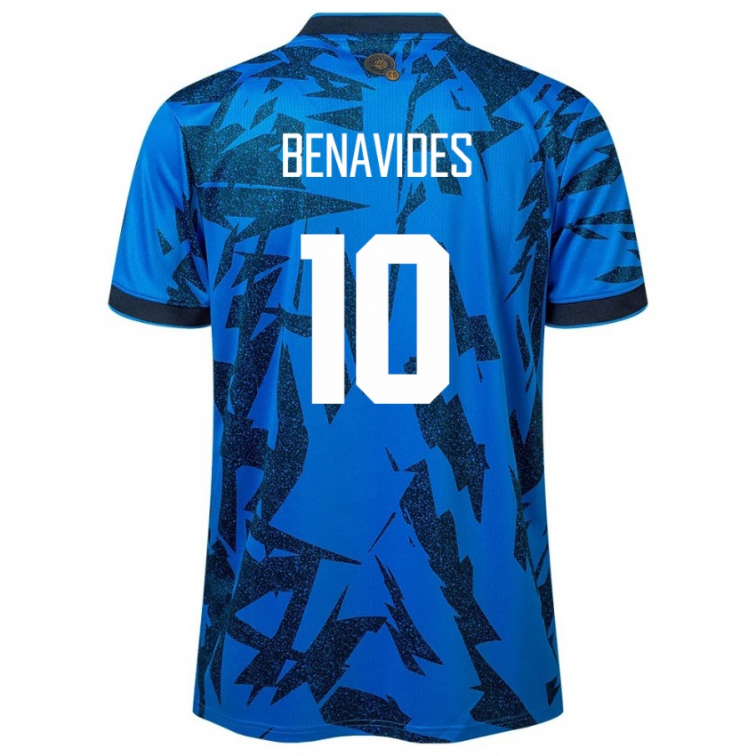 Criança Camisola El Salvador Matthew Benavides #10 Azul Principal 24-26 Camisa Brasil