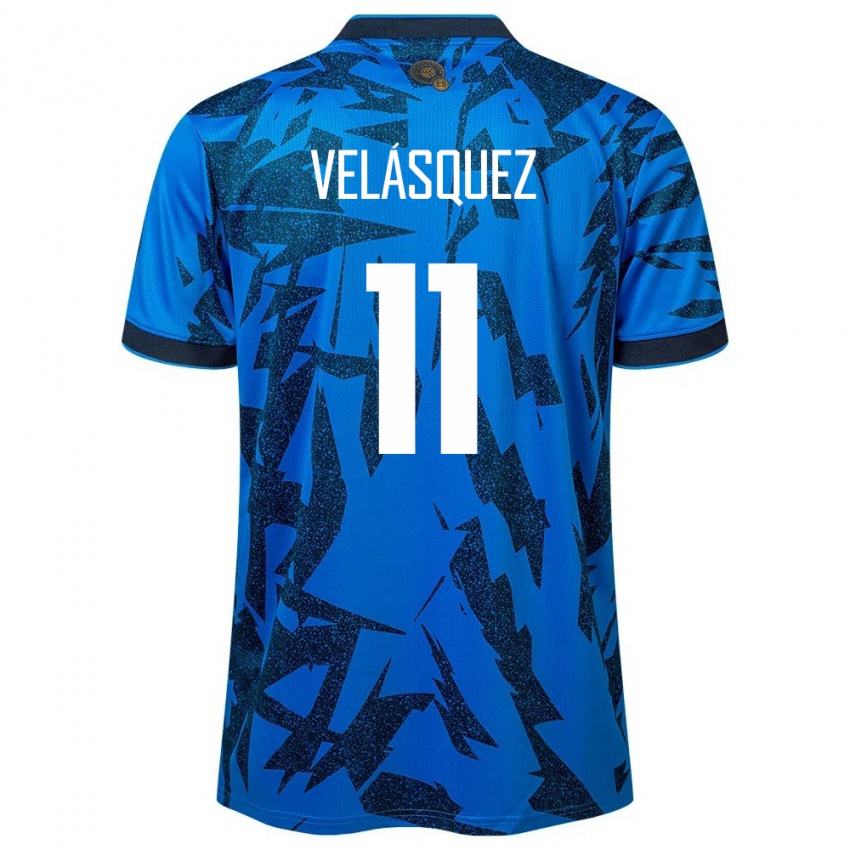 Criança Camisola El Salvador Jackeline Velásquez #11 Azul Principal 24-26 Camisa Brasil