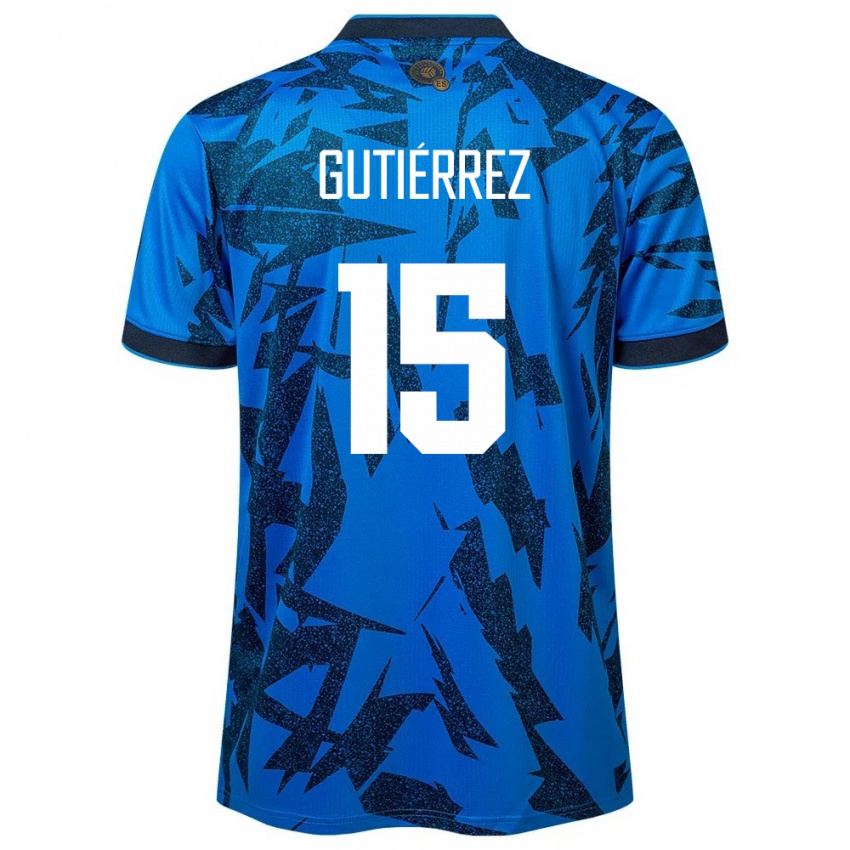 Criança Camisola El Salvador Danya Gutiérrez #15 Azul Principal 24-26 Camisa Brasil