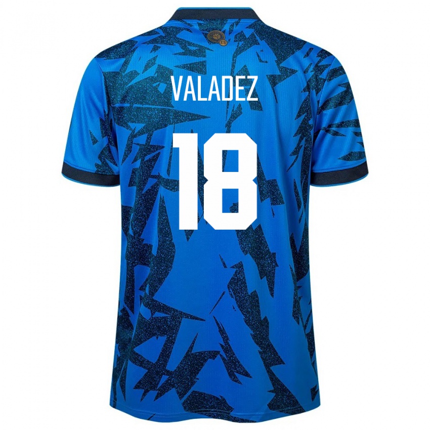 Criança Camisola El Salvador Samantha Valadez #18 Azul Principal 24-26 Camisa Brasil