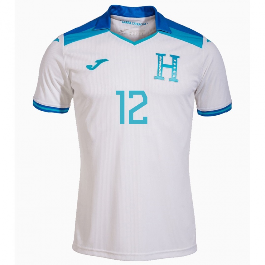 Criança Camisola Honduras Yeison Mejía #12 Branco Principal 24-26 Camisa Brasil