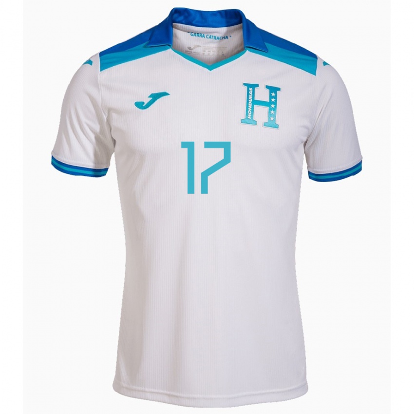 Criança Camisola Honduras Axel Maldonado #17 Branco Principal 24-26 Camisa Brasil