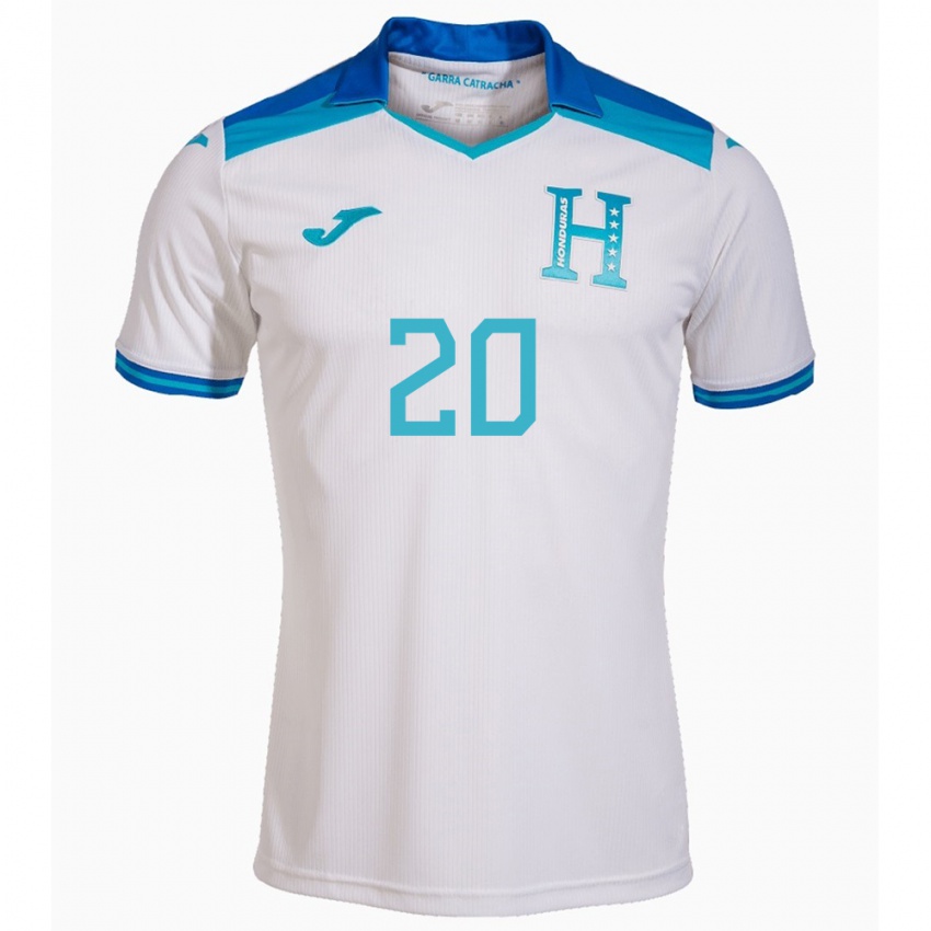 Criança Camisola Honduras Alessandro Maldonado #20 Branco Principal 24-26 Camisa Brasil