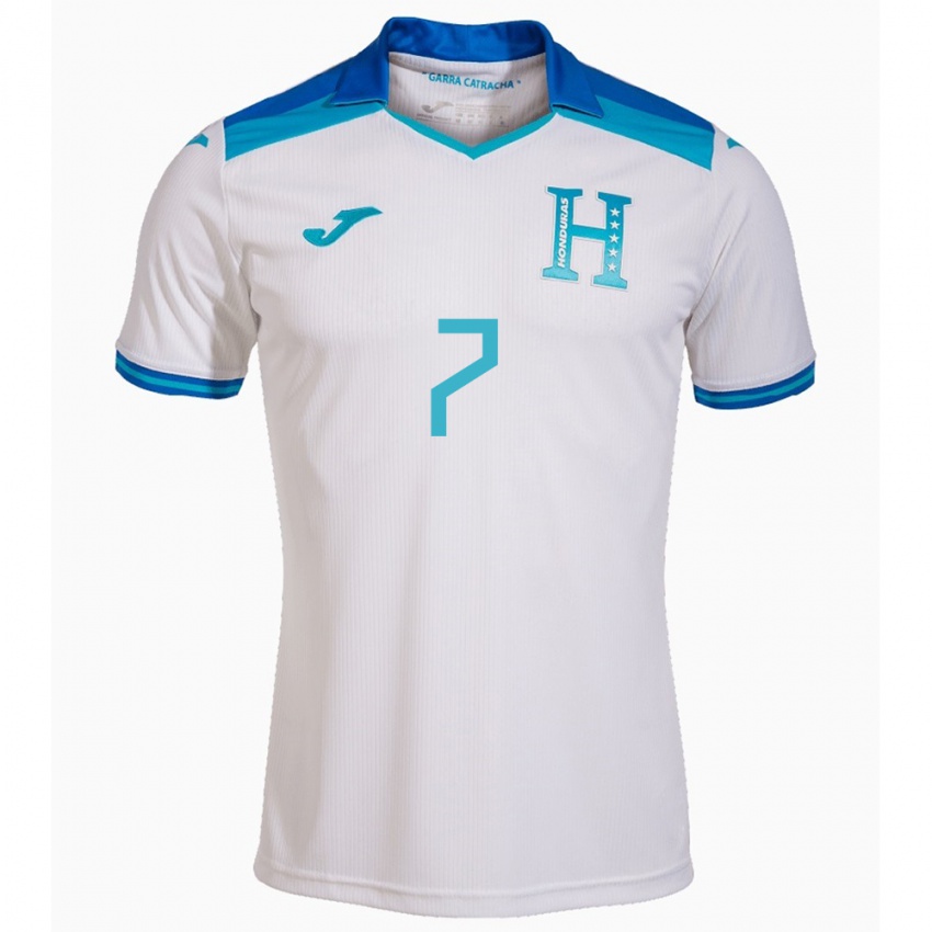 Criança Camisola Honduras José Pinto #7 Branco Principal 24-26 Camisa Brasil