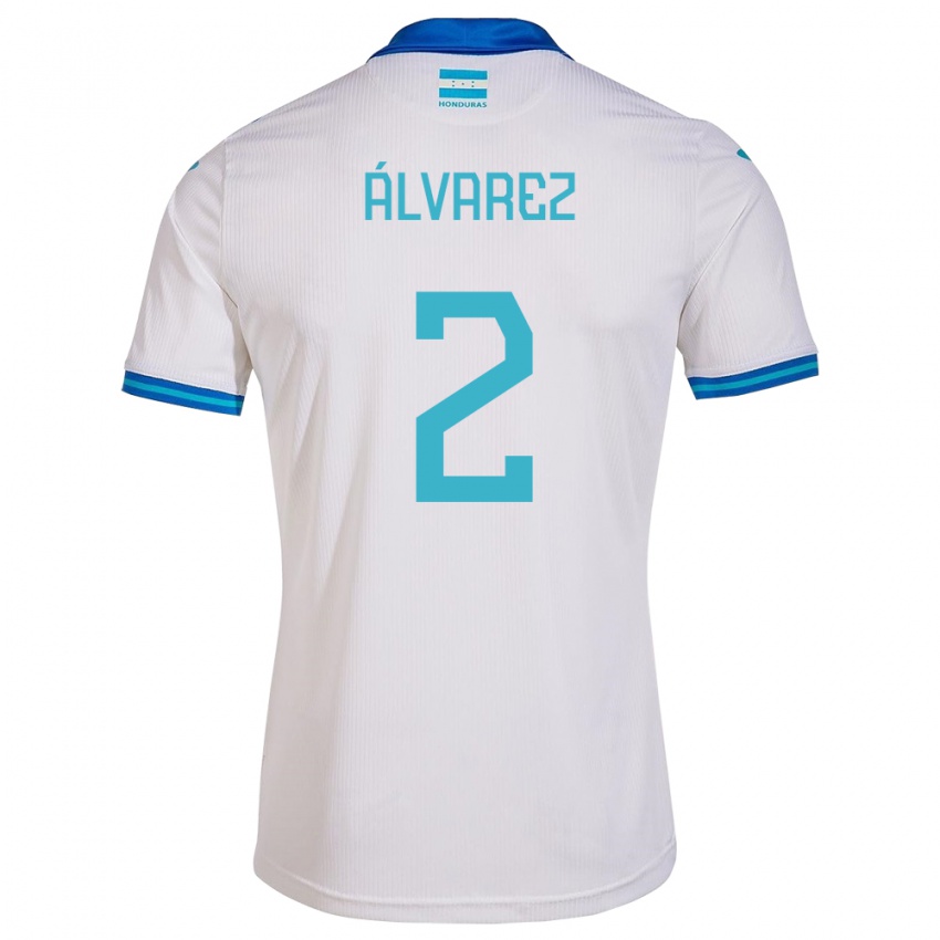 Criança Camisola Honduras Kevin Álvarez #2 Branco Principal 24-26 Camisa Brasil