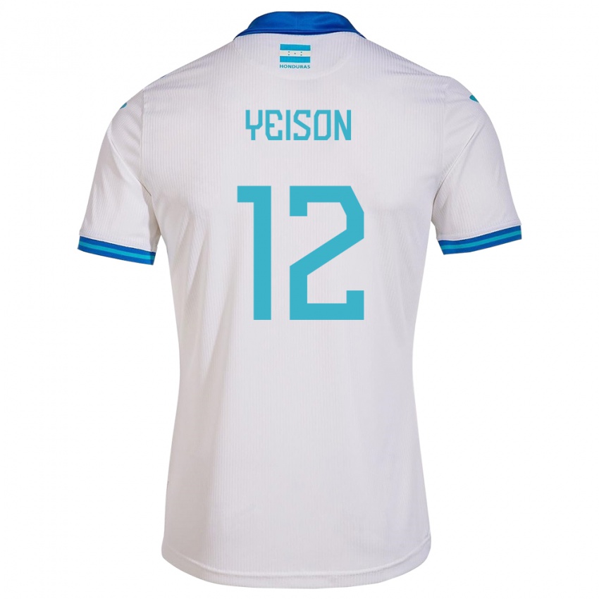 Criança Camisola Honduras Yeison Mejía #12 Branco Principal 24-26 Camisa Brasil