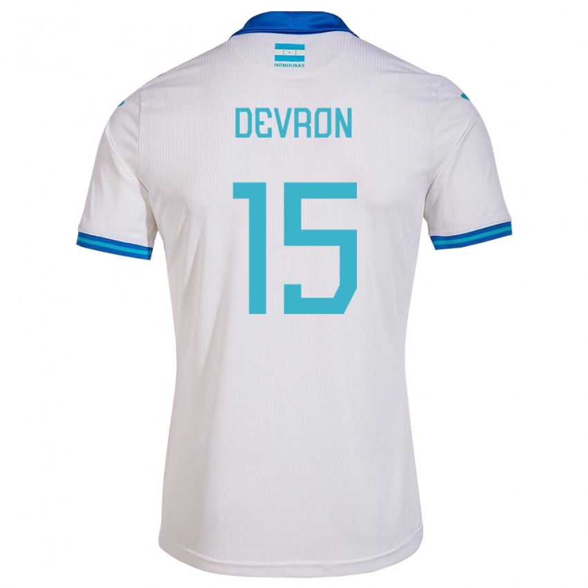 Criança Camisola Honduras Devron García #15 Branco Principal 24-26 Camisa Brasil