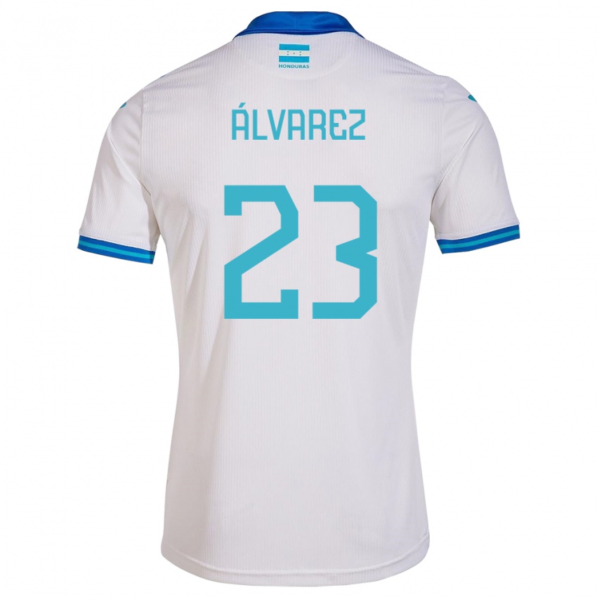 Criança Camisola Honduras Jorge Álvarez #23 Branco Principal 24-26 Camisa Brasil